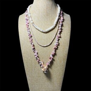 Natural Shell Necklace Stack of 3